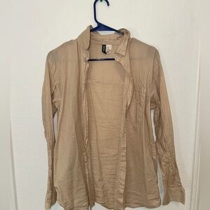 TAN BUTTON DOWN TOP